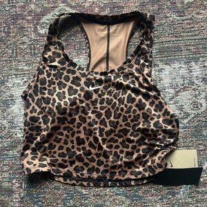 Nike Leopard Print Cropped Racerback Tank